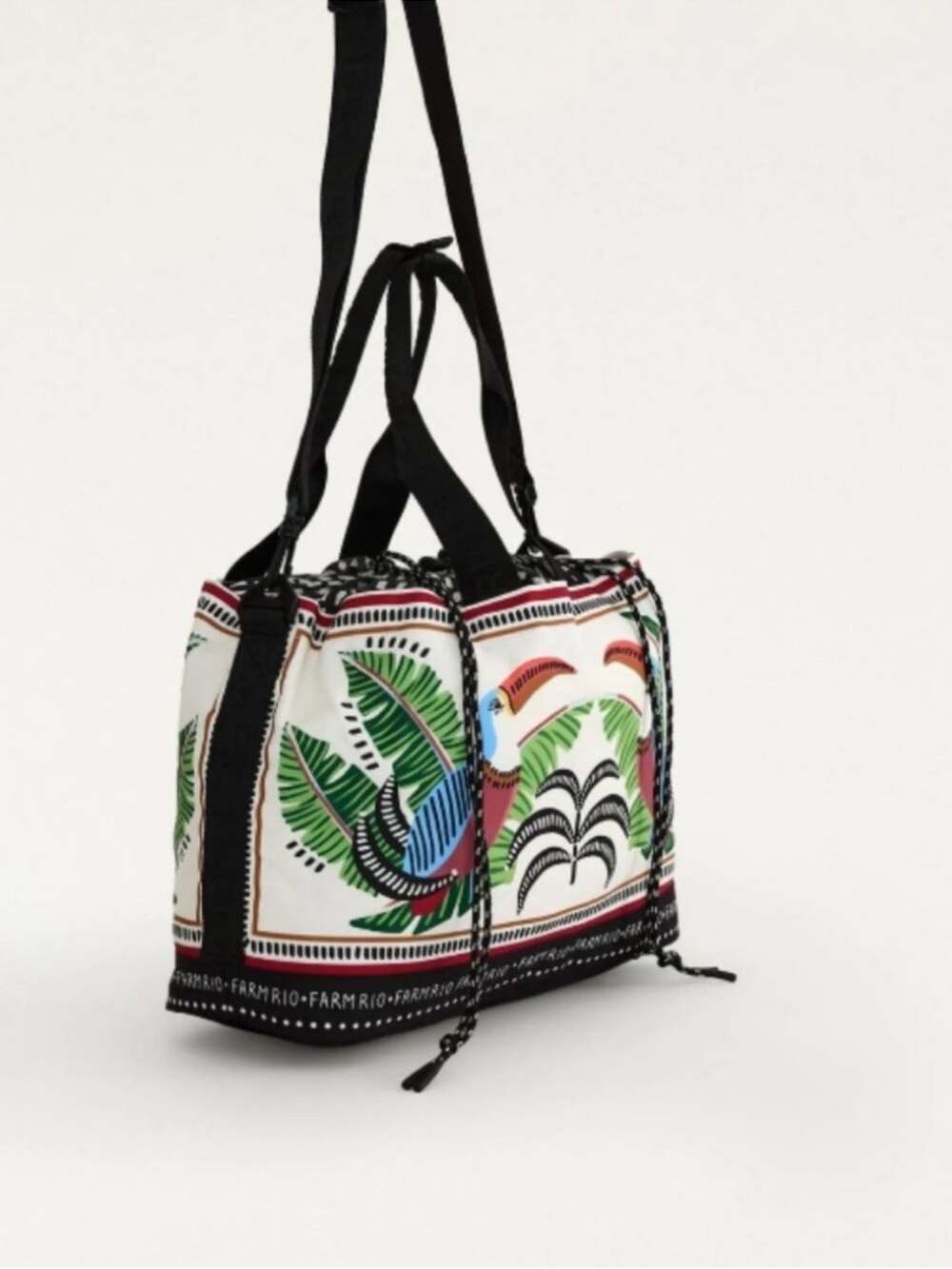 FARM Rio x Anthropologie White Tropical Toucan w/Foliage Destiny Tote, NWT - Picture 2 of 7